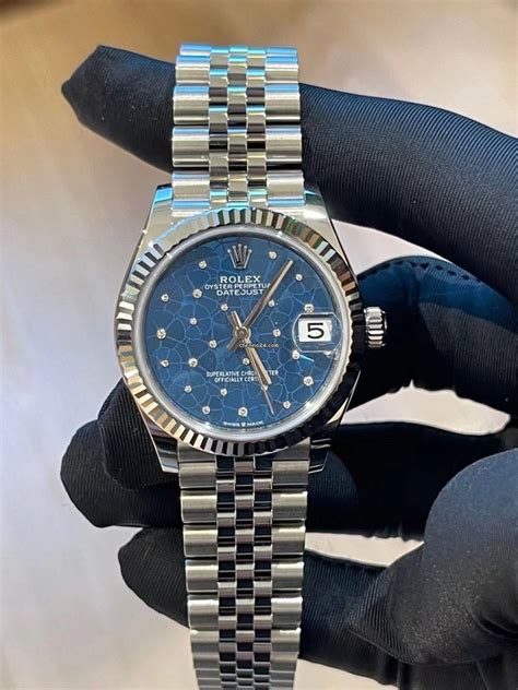 rolex datejust 31 blue floral